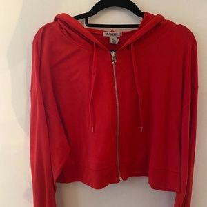 Cropped Zip Up Hoodie